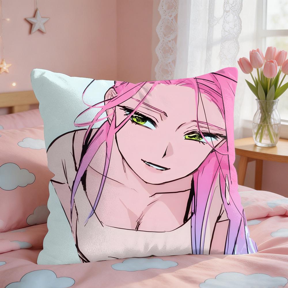 Alien Stage Mizi Anime Girl Pink Cushion Cover Square Short Plush Pillow Case Living Room Sofa Home Decor Funda X