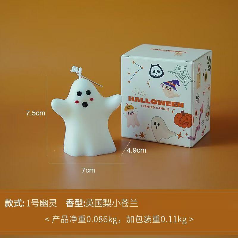 Halloween Ghost Scented Candle Scented Atmosphere Cute Niche Handmade Fragrance Modeling Wax Prop Ornament Aromatherapy Candles