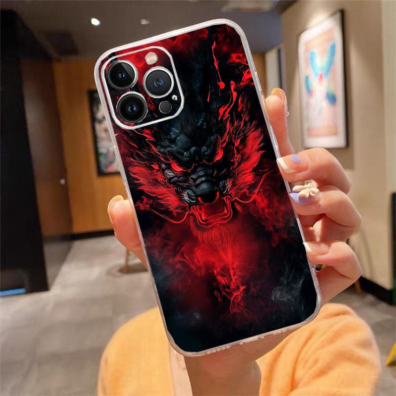 Japanese Oni Mask Devil Art Phone Case Carcasa Funda For iPhone 17 Pro Max Air 17 16 15 14 13 Pro Max 15 16 Pro 15Plus