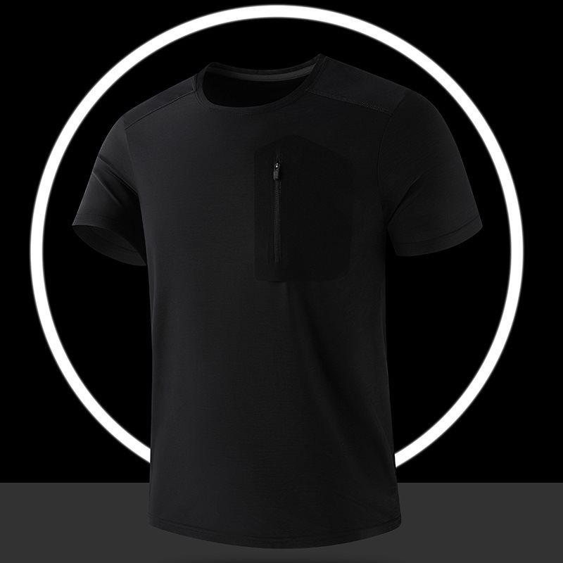 Men's Ice Silk Quick-Dry Cycling T-Shirt - High Elastic, Lightweight, Breathable, Short Sleeve, Round Neck Sportswear Top