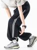 Men's American Outdoor Striped Drawstring Wide-Leg Summer Pants - Breathable, Loose, Straight-leg, Casual Sportswear