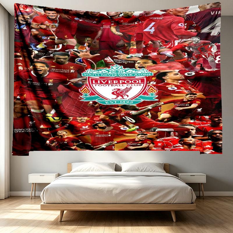 Liverpool F.C Print Tapestry - Portable Wall Decor Cloth, for Home, Dorm, Travel, Bedroom, Living Room - Ideal Birthday Housewarming Gift