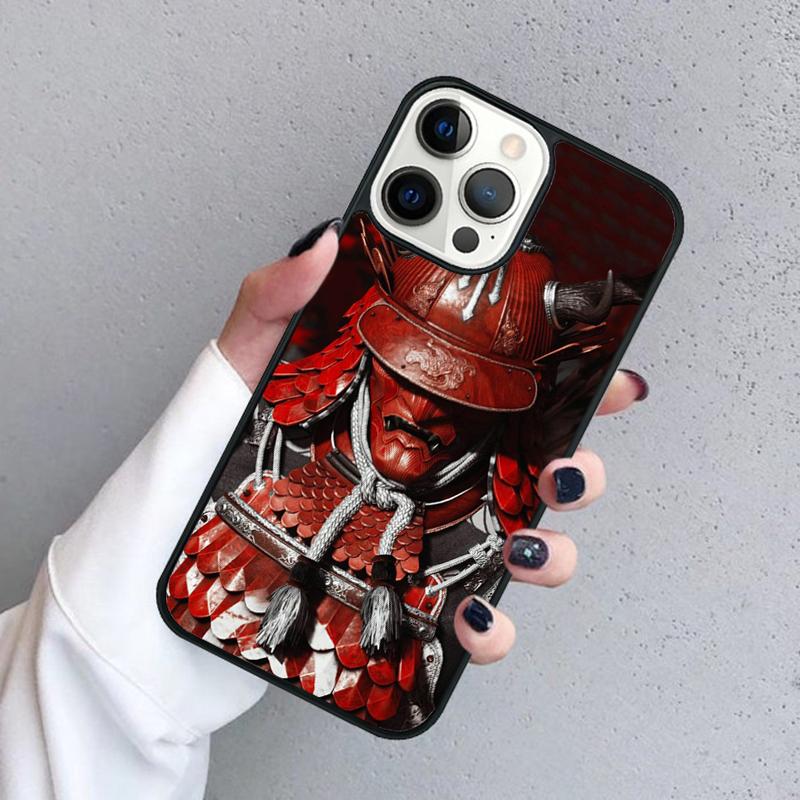 Samurai Japanese Warrior Mask Helmet Phone Case For iPhone 17 Air 16 Pro Max 15 14 Plus 12 13 Shell Cover Coque