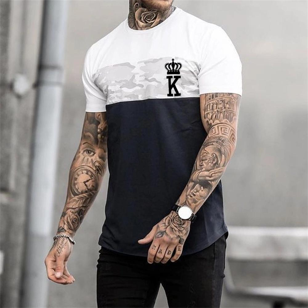 Summer 3D Printed Short Sleeved Sportswear King K/Spade A Pattern Men's T-shirt