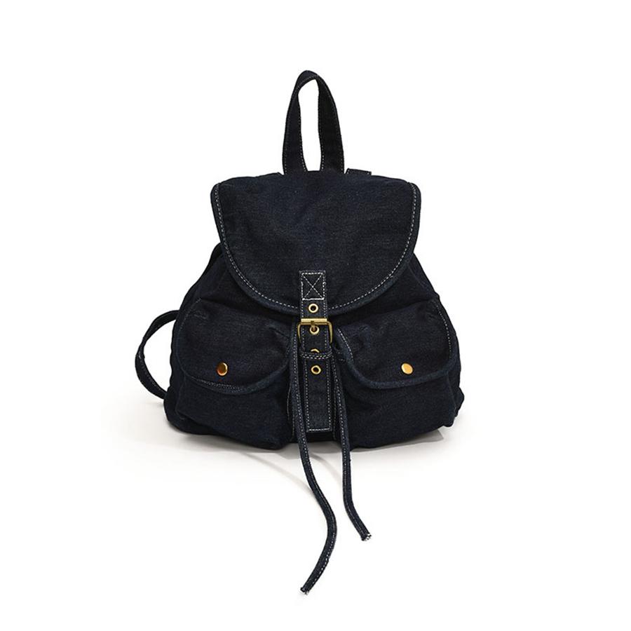 Casual Denim Flip Backpack Women Mochilas Daypack Ladies Vintage Travel Bag Girls School Bags Anti-Theft Rucksack for Woman Sac