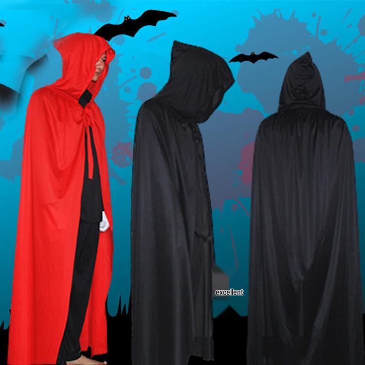 Grim Reaper Wizard Cloak: Black Magic Vampire Pirate Cape Costume