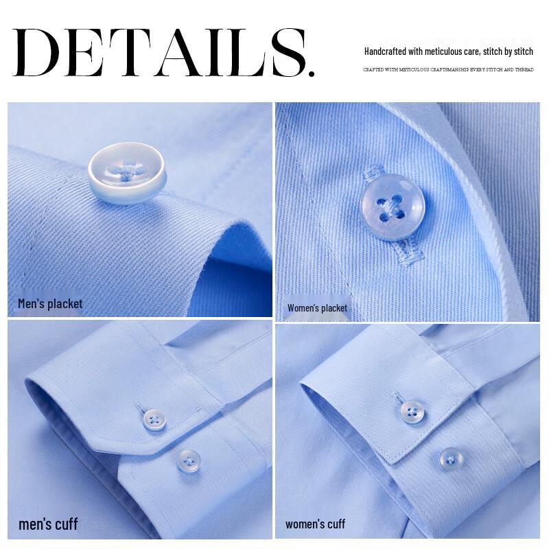 Teluoman 100% Cotton Wrinkle-Free Long Sleeve Professional Shirt
