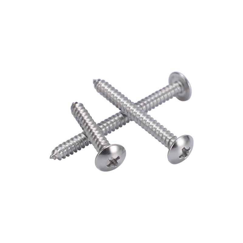 304 Stainless Steel Phillips Pan Head Self-Tapping Screws, Mushroom Head M4.8 Bolts