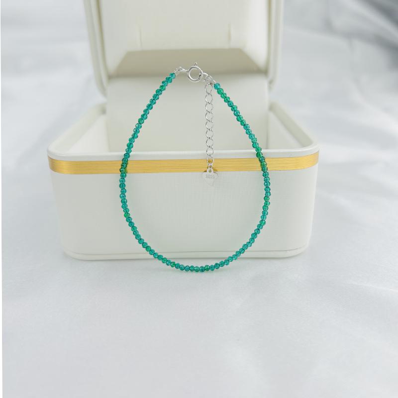 

925 Silver Accessories Jewelry 2 MM Small Crystal Bead Bracelet On Hand for Women With Party /Wedding Luxury Gift 16-19cm