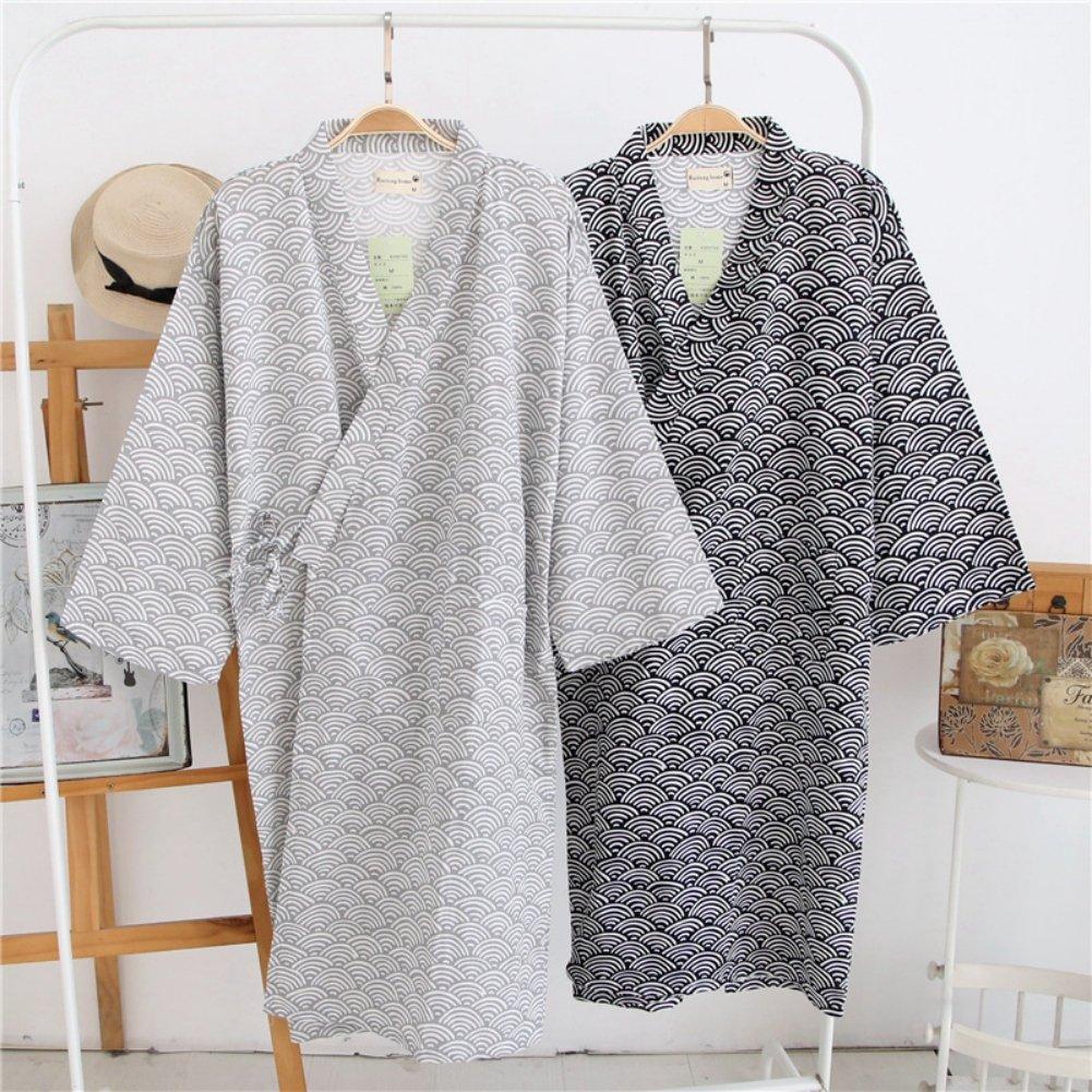 Soft To the Japanese Front Home Work Hotel Bathrobe, Jinbei, Pajamas, Yukata, Men's, Women's, 100% Cotton, Touch, Style, Opening, Nightwear, Wear,