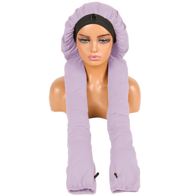 

High Elasticity Ice Silk Fabric High-end Women s Long Braid Dirty Braid Tied Hair Cap Sleeping Cap 1PCS фіолетовий
