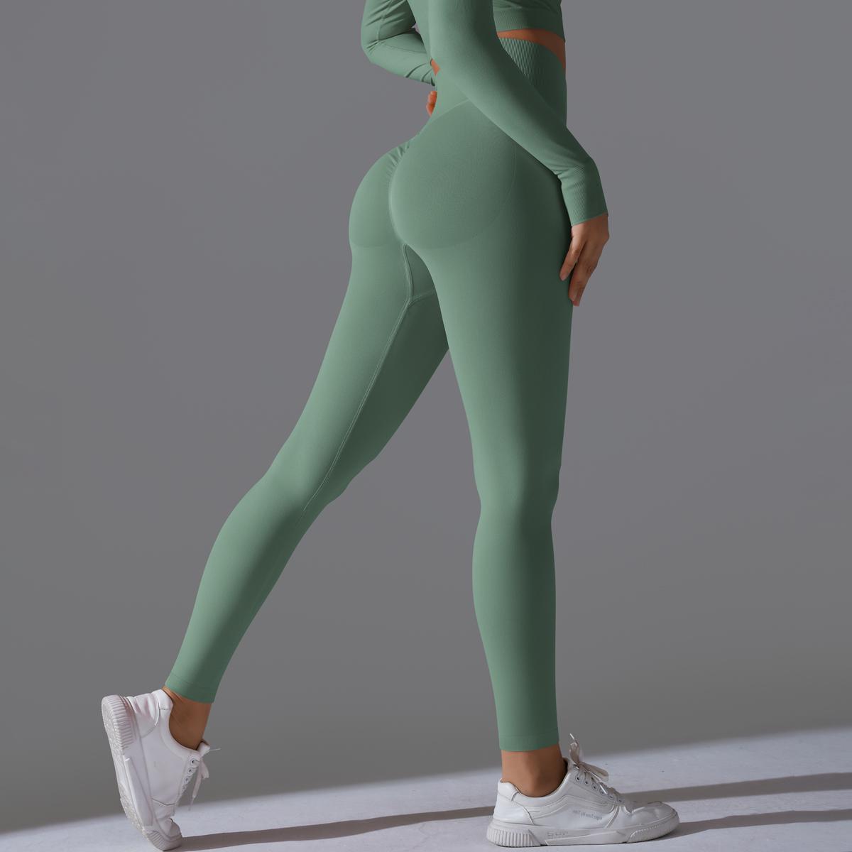 Nessaj Nahtlose Bubble Butt-Sport-Leggings für Damen, Push-Up-Hüftlifting, elastische Fitness-Strumpfhose, schnelltrocknende Yoga-Leggings S