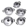 5PCS Cookware Set with Glass Lids Stainless Steel Milk Pot Kitchen Cooking Set for Induction Cooktop