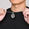 Vnox Stainless Steel Necklaces For Men Women Saint Christopher Elliptical Tag Black Pendant Classic Faith Jewelry Gifts