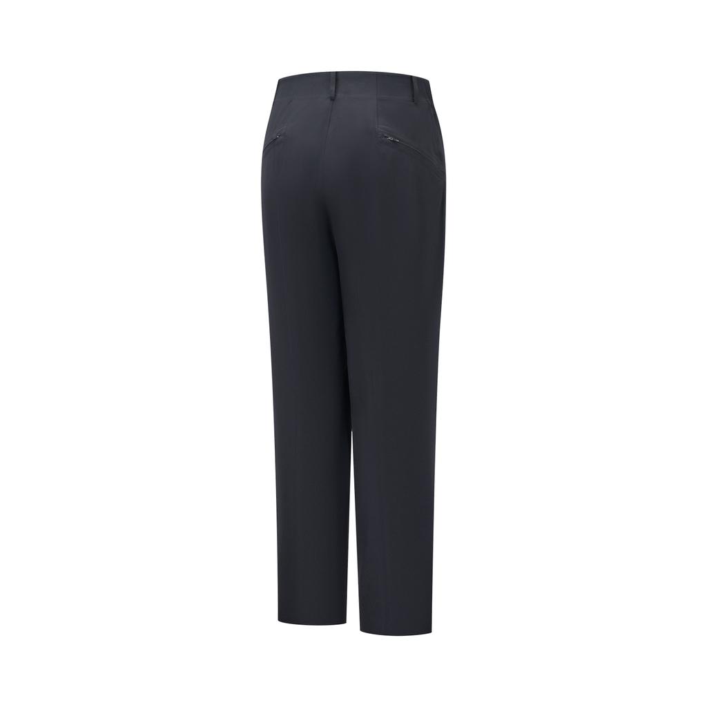 Li Ning Glory Gold Standard Series Solid Color Mid Waist Soft Casual Versatile Zipper Sports Long Pants Men bottoms AYKW679-1