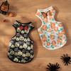 Dog T-shirt Halloween Pet Costume, Pumpkin Print Vest for Small Dogs Cats, Glitter Bow Festive Costume Tie Puppy Outfit, Cute Clothes Party