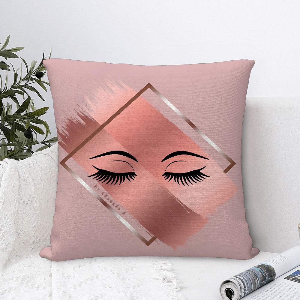 Beauty Makeup Eyelash Pillow Case Sofa Decorative Home Double-sided Print Plush Square Throw Pillow Covers Cushion Decor Cover