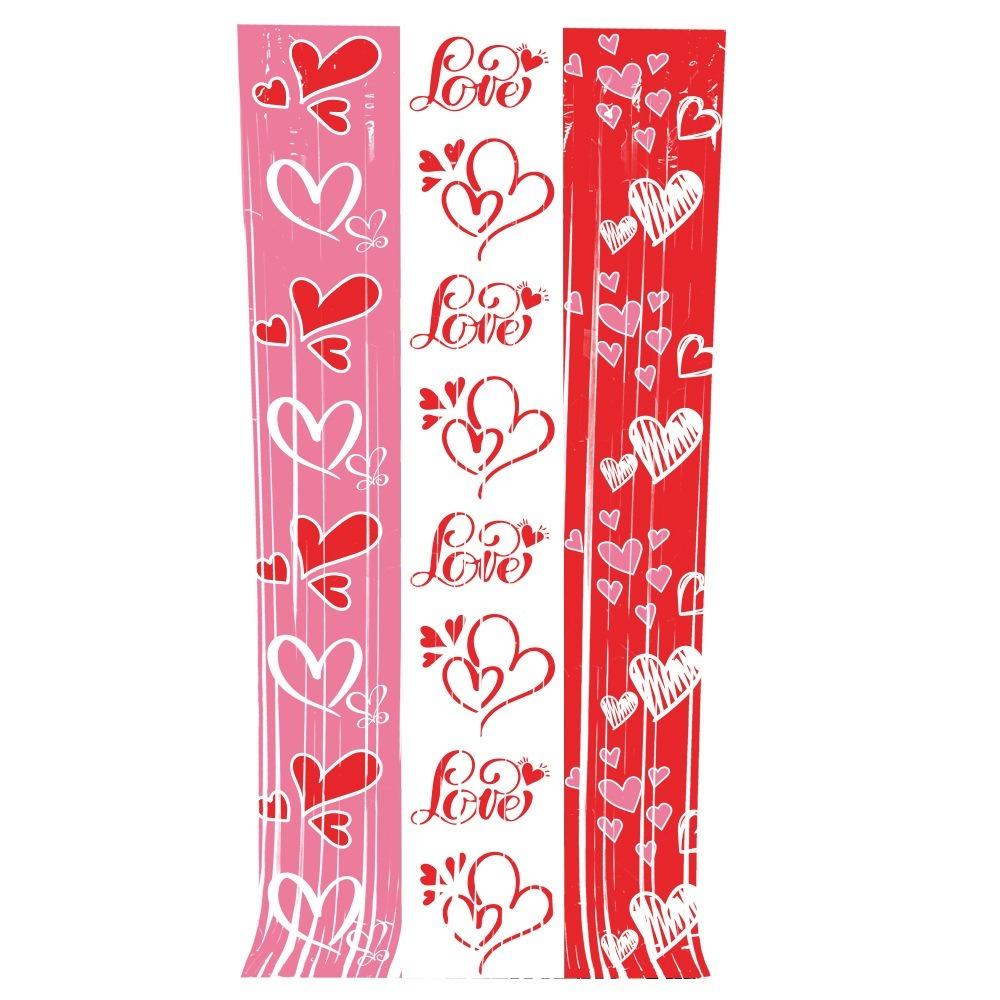 

Sparkling Valentine s Day Curtain Exquisite Glowing Rain String Curtain Romantic Lighted Heart Hanging Curtain Event Decor