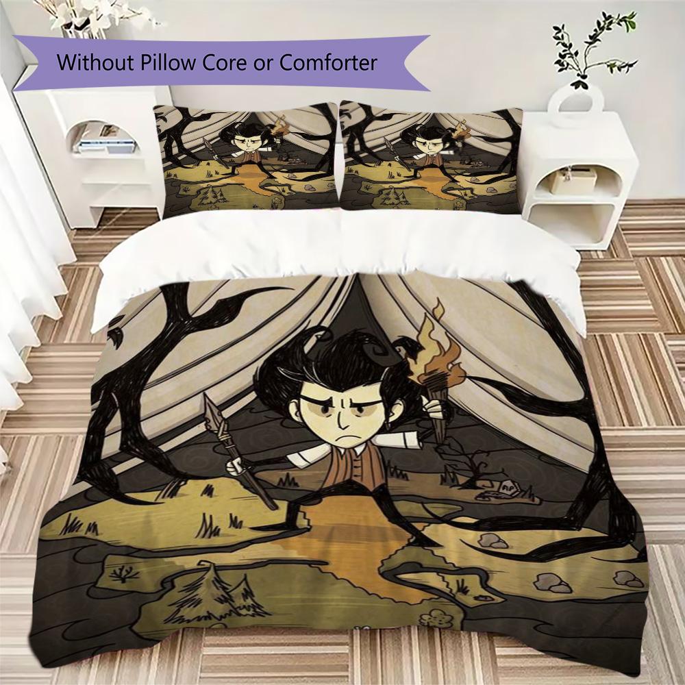 Don't Starve Pattern Bedding,Quilt Set Quilt Cover Pillowcase Home Birthday Gift (1*duvet cover+2*pillowcase,without core)XSJT0917009