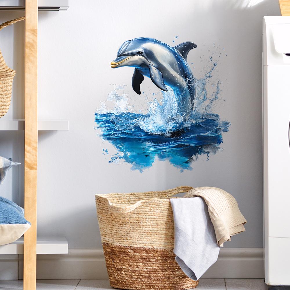 Podmořský svět Delfín Koupelna Domov Pozadí Zkrášlení a Dekorace Samolepky na zeď