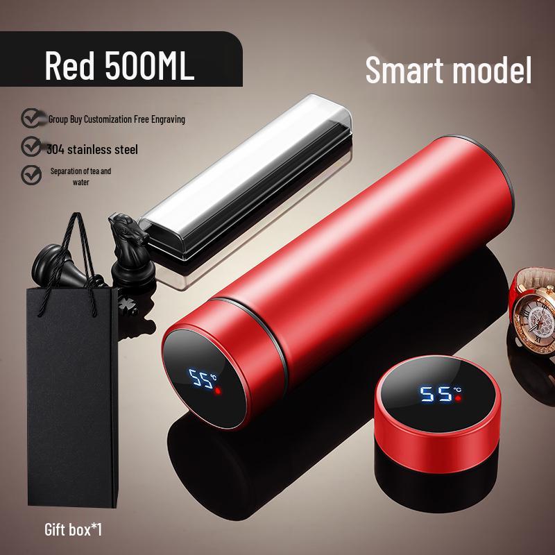 Intelligente Temperaturanzeige Isolierter 304 Edelstahlbecher - Personalisiertes Geschenk für Männer & Frauen