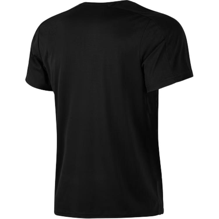 Skechers Round Neck Fitted Pullover Sports Quick-Dry Cool Breathable Short Sleeve T-Shirt Men Tops Carbon-Black P324M003-0018