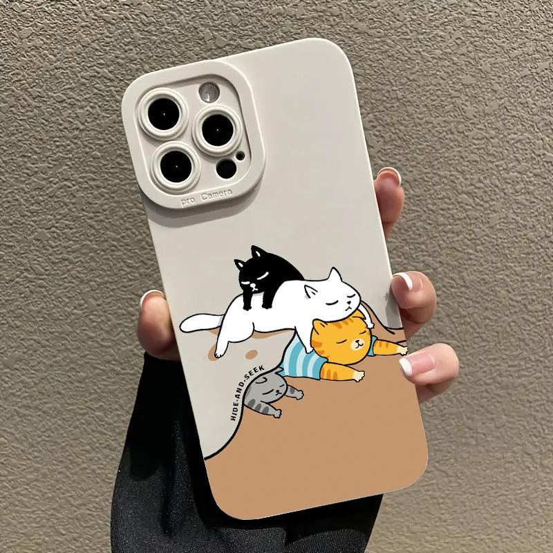 Cat Pattern Silicone Phone Case for Samsung S23 Ultra S22 S21 S20 FE Plus Note 20 A13 A23 A33 A53 A73 A14 A34 A54 A32 A52s Cover