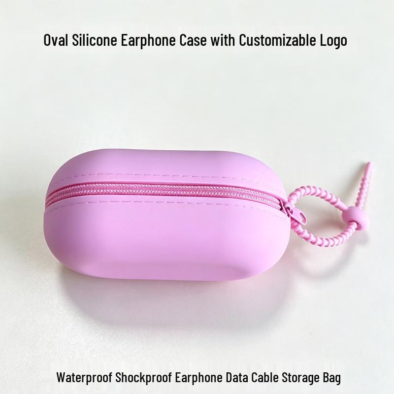 Silicone Macaron Zipper Coin and Cable Bag with Custom Logo In Various Styles