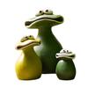 Statuie whimsical broască de grădină Figurină broască drăguță cu gură mare și expresie amuzantă pentru terasă peluză curte balcon verandă decor exterior interior