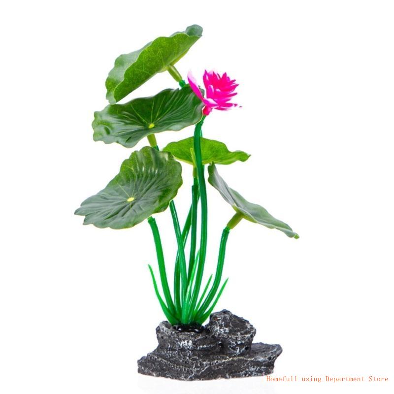 Aquariums Landscape Artificial Lotuses Plant Figurine Statue for Aquariums