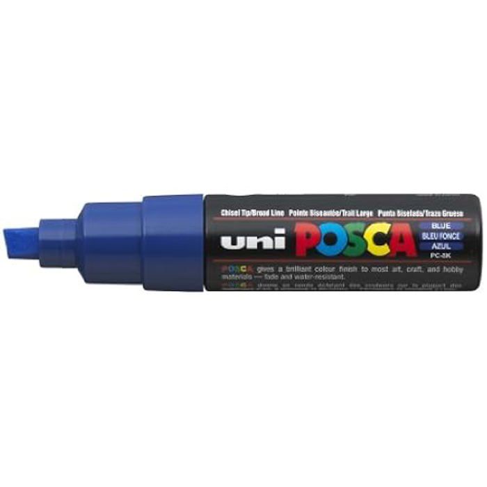 Marqueur - UNI-BALL - Posca PC8K - Pointe Large 8mm - Bleu - Lot de 6