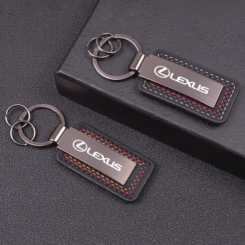 1Pcs Leather Car Keychain Pendant Key Buckle Alloy Keyring For Lexus F-SPORT ES RX NX LS UX LM LX GX LC RZ IS CT GS RC HS SC TX ZJ3