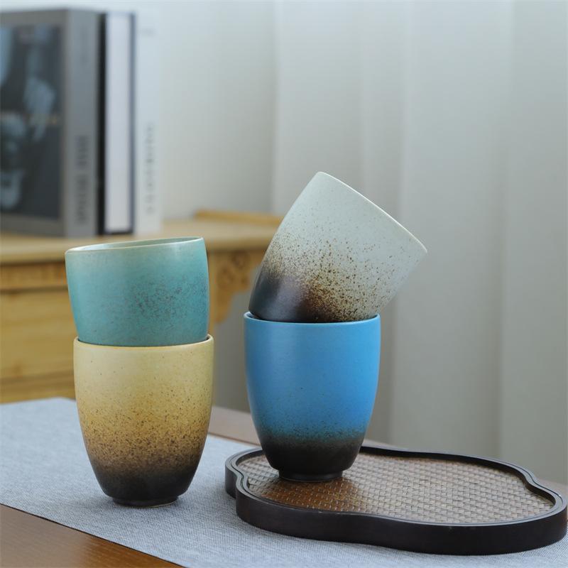 Retro Ceramic Teacup Kiln Change Small Cup Kung Fu Tea Bowl Coffee Cup Coarse Pottery Kiln Change Master Cup