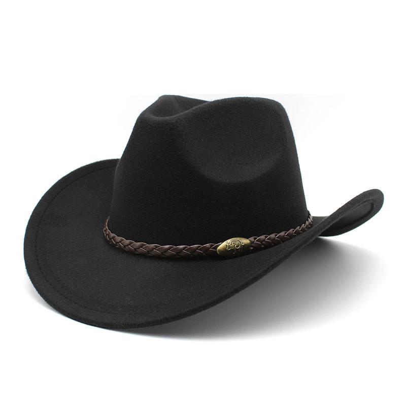 Western Cowboy Hat For Men With Wool Blend For Outdoor Riding And Sun Protection