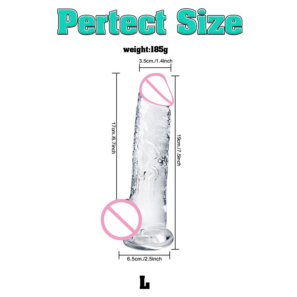 Soft Jelly Dildo Different Sizes Transparent Realistic Fake Dick Penis with Suction Cup G Spot Vagina Massage Sex Toy for Women