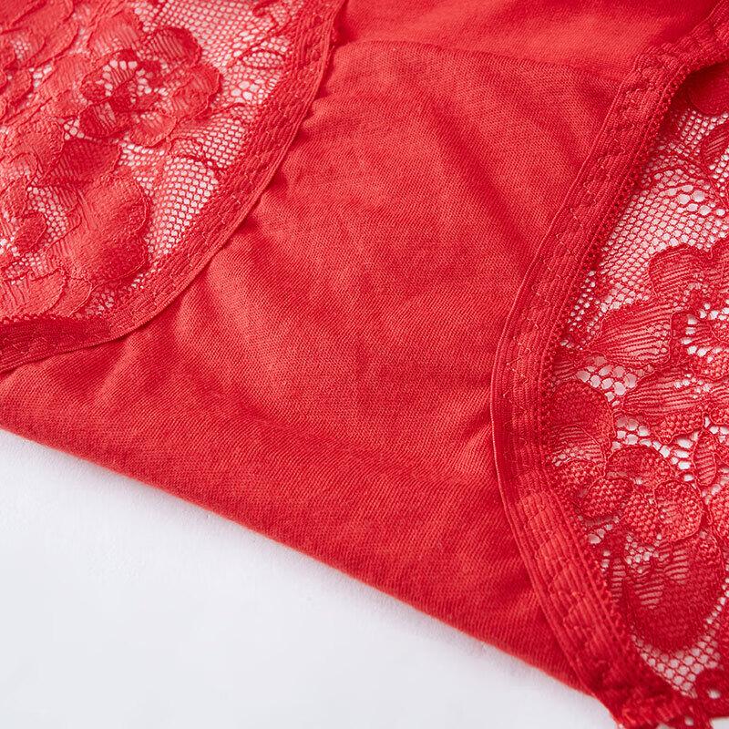 Audifen Women's Seamless Lace Mid-Waist Boy Shorts (2-Pack)