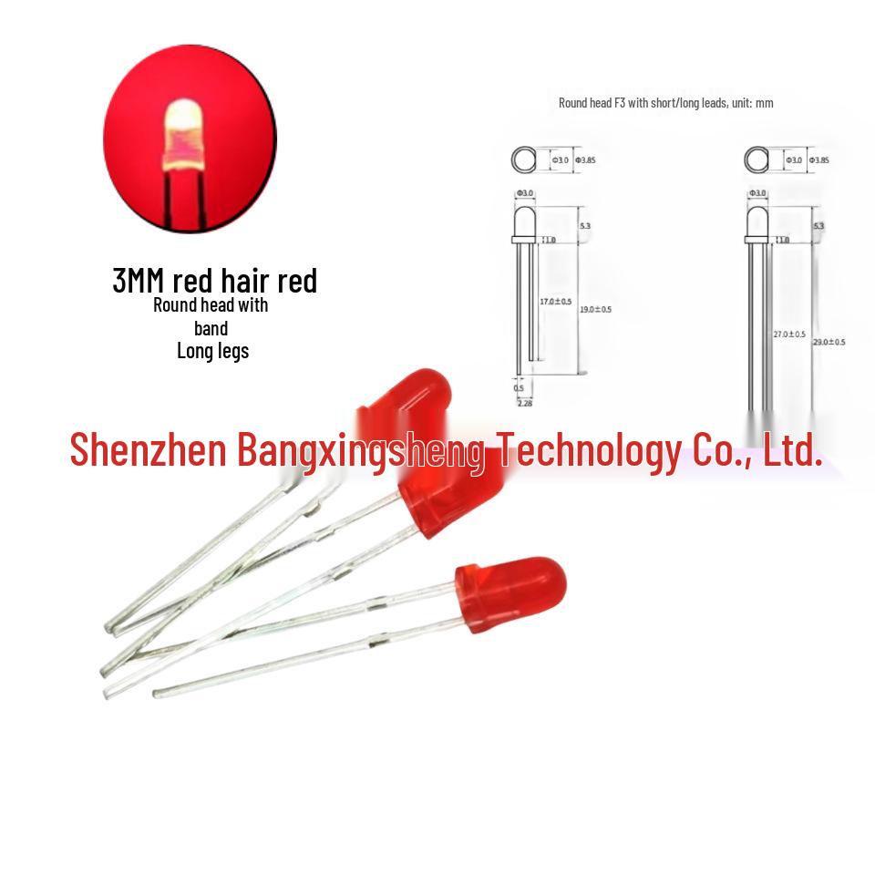 3mm LED Glühbirnenlicht: Rot, Grün, Gelb, Blau, Orange Lampenperle - Direktsteckkomponente