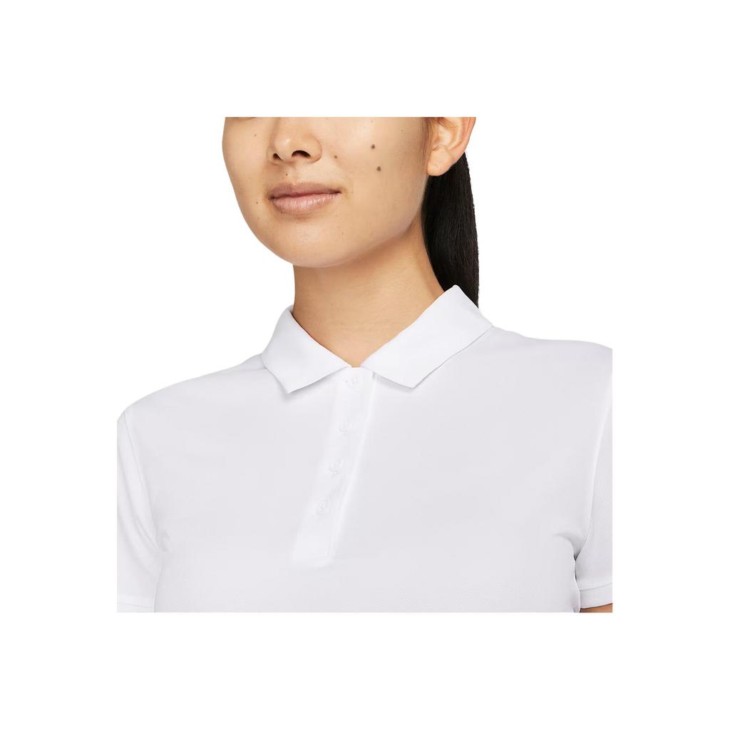 Nike Pull Couleur Unie Polo Manches Courtes Hauts Femme Blanc DH2310-100