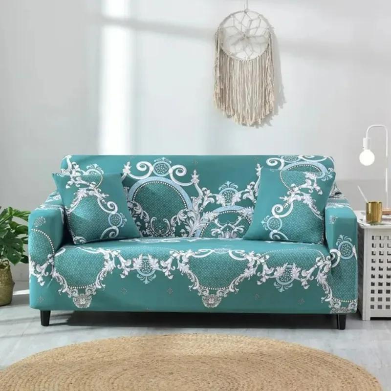 Baroque style sofa covers stretch for living room spandex slipcovers couch cover single double three four seat sectional sofa