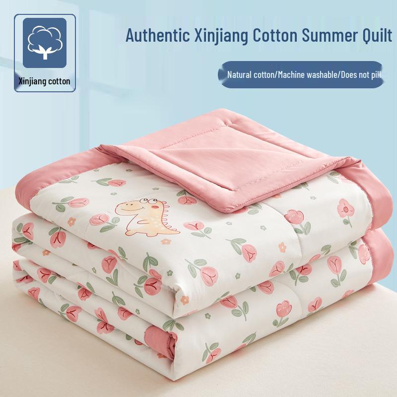 

Летнее одеяло из хлопка Синьцзян для кондиционирования воздуха, Тонкое одеяло, пригодное для машинной стирки, для общежития, Идеально для студентов 100x150cm [Children s Summer Quilt]