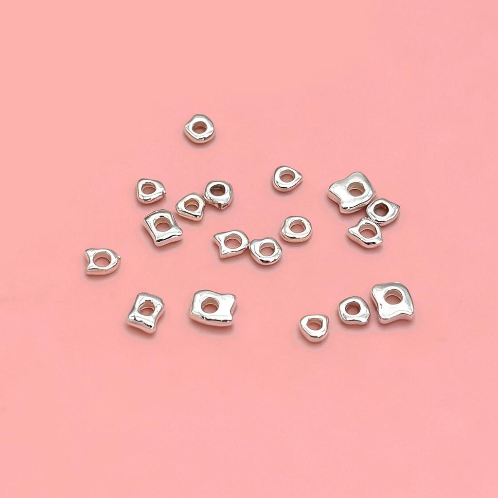 S925 Sterling Zilver Onregelmatige Gebroken Afstandhouder Kralen voor DIY Sieraden en Armbanden Weven