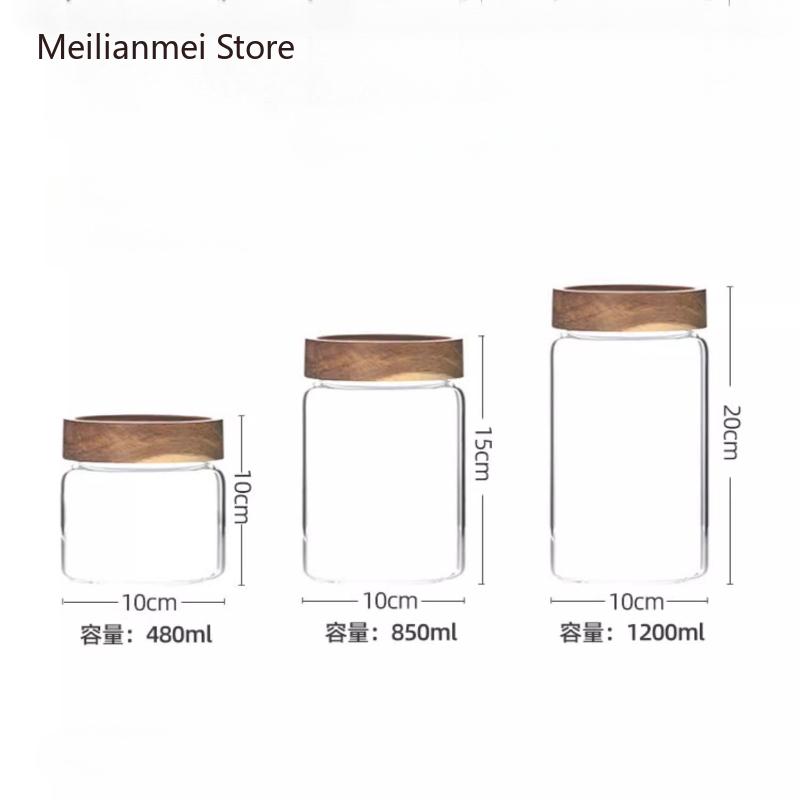 Glass Jars Food High Borosilicate Glass Sealed Jar Coffee Beans Tea Leaves Honey Sealed Storage Jars Kitchen Storage Bottles Jar