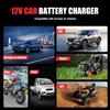 12V 8A Car Battery Charger 3 Stage Charging Smart Full Automatic Charger Digital Pulse Repair Charger for Car Motorcycle