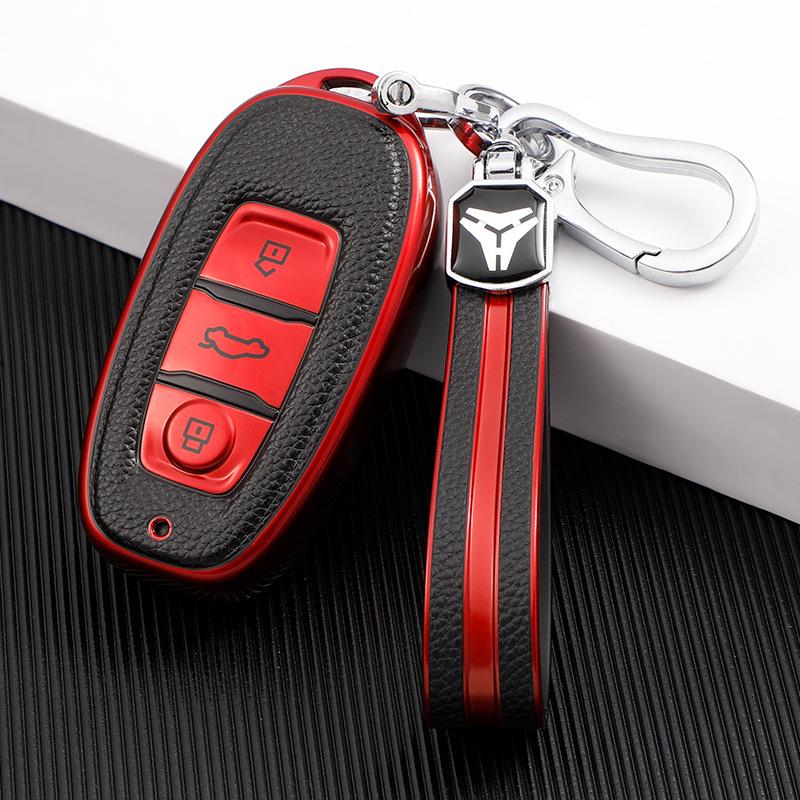 Luxury Leather Key Case for FAW Hongqi H7, Ehs3, and Eqm5 - Unisex Car Accessory