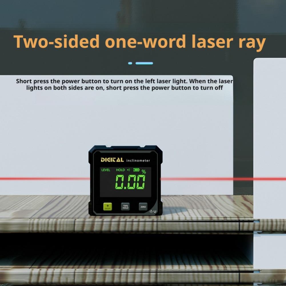 Intelligent laser digital tilt angle box, four sided magnetic tilt angle ruler, 360 degree adjustable height and precision level