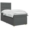 Box Spring Bed with Mattress Dark Grey 80 X 200 Cm Fabric