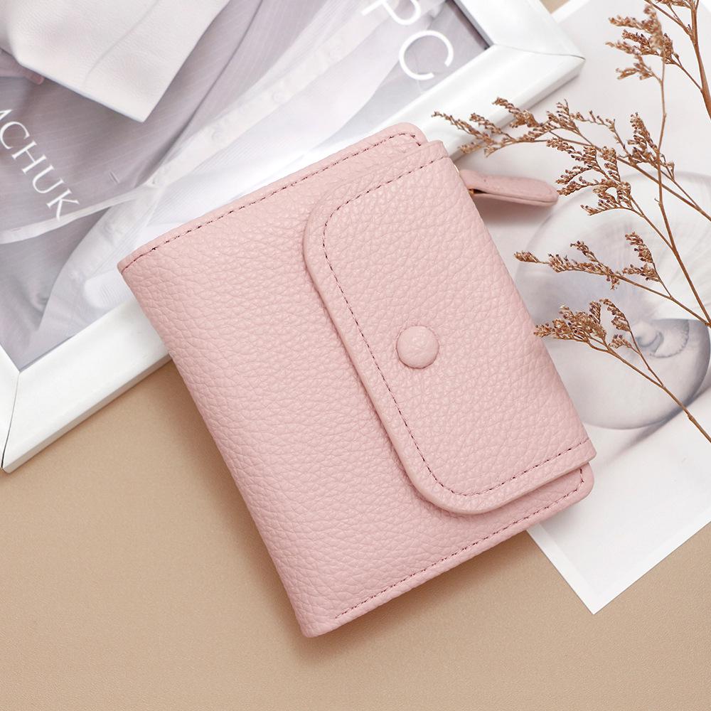 Women's Stylish Lychee Pattern Zipper Coin Purse & Multi-functional Card Holder Wallet