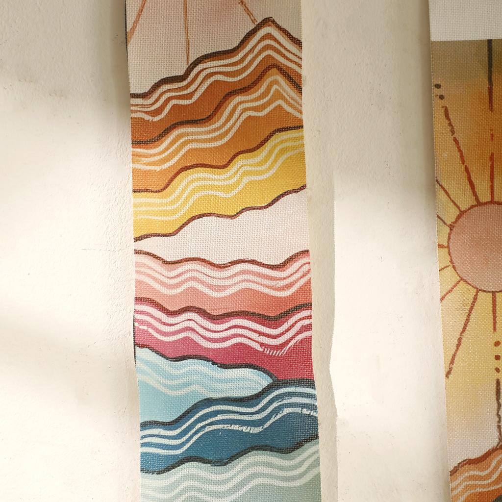 Macrame Wall Tapestry Mountain & Sunrise and Sunset Boho Home Decoration Tapestry Wall Hanging Room Decors Aesthetic Wall Decor