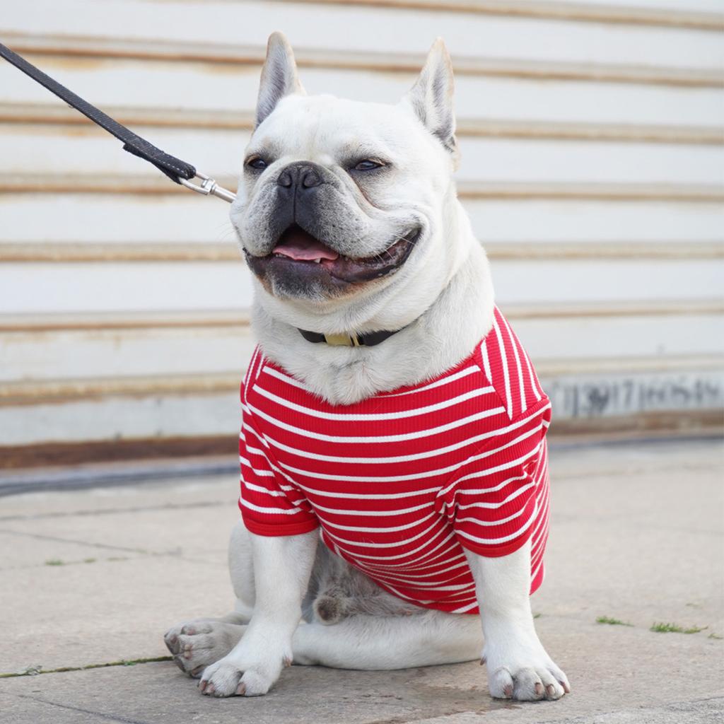 Dog Shirts Striped Cotton Clothes Pet Breathable Stretchy Soft Shirt for Small Medium Large Boy