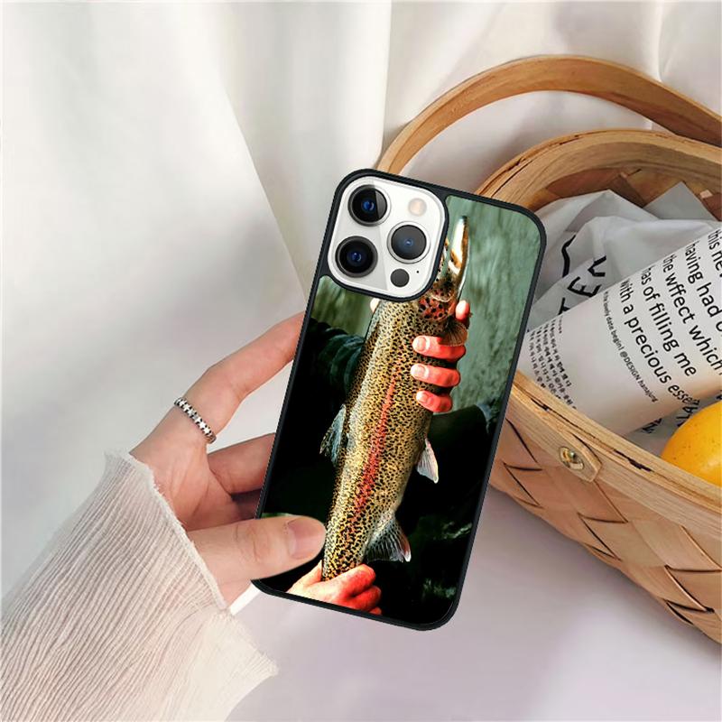 Rainbow Trout Fishing Skin Mobile Celular Phone Cases for iPhone 17 Air 16 15 14 12 13 PLUS 11 PRO MAX Coque Fundas